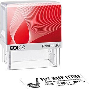 COLOP Textstempel, individualisierbar Printer 30 selbstfärbend schwarz mit Logo, 1 St.