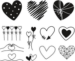 HEYDA Motivstempel-Set Herzen