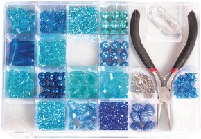 Rayher Bastelset Perlenbox mit Zange blau