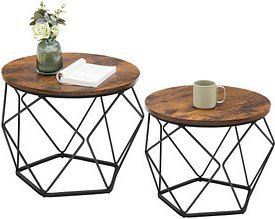 VASAGLE Couchtische-Set braun, 2 Set