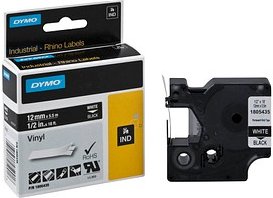 DYMO Schriftband RHINO 1805435, 12 mm weiß auf schwarz, 1 St.