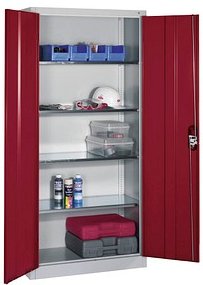 CP Metallschrank 8920-052 S10206 lichtgrau, rubinrot 93,0 x 40,0 x 195,0 cm, aufgebaut, 1 St.