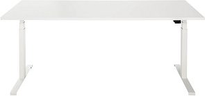 ith möbel EasyT elektrisch höhenverstellbarer Schreibtisch titanweiß rechteckig, T-Fuß-Gestell weiß 180,0 x 80,0 cm