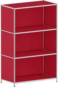 Thumbnail - viasit Aktenregal System4 rubinrot 77,9 x 40,4 x 118,2 cm