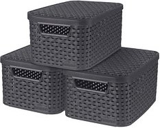 curver STYLE S Aufbewahrungsboxen anthrazit 29,1 x 19,8 x 14,2 cm, 3 St.