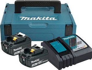 makita Werkzeugakkus mit Schnellladegerät Power Source Kit Lithium-Ionen 2x 3,0 Ah