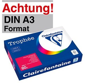 Clairefontaine Kopierpapier Trophée kirschrot DIN A3 80 g/qm 500 Blatt