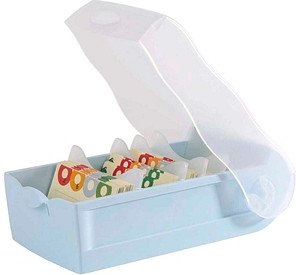 HAN CROCO Karteikasten DIN A7 für 900 Karteikarten blau-transparent mit Deckel