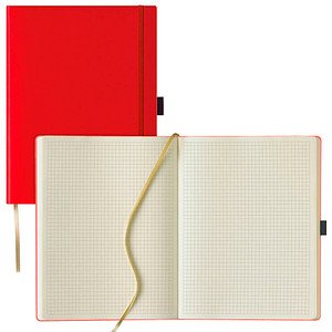 Thumbnail - Lediberg Notizbuch ca. DIN A4 kariert, hellrot Hardcover 240 Seiten, 1 St.