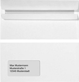 dundee Briefumschläge DIN lang mit Fenster weiß selbstklebend 25 St.
