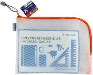 Thumbnail - HERMA Reißverschlussbeutel transparent/orange, 1 St.
