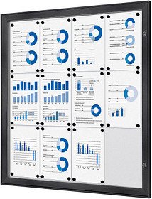 Showdown® Displays Schaukasten grau 12x DIN A4