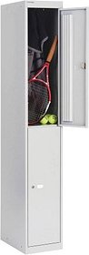 BISLEY Spind lichtgrau CLK182645, 2 Schließfächer 30,5 x 45,7 x 180,2 cm