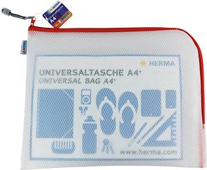 HERMA Reißverschlussbeutel transparent/rot, 1 St.