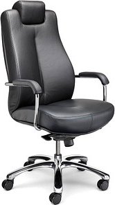 Thumbnail - Nowy Styl XXL Chefsessel Sonata Leder schwarz, Gestell chrom