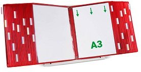 Thumbnail - tarifold Sichttafelsystem 433503 DIN A3 rot mit 50 St. Sichttafeln, 1 St.