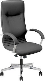 Nowy Styl Chefsessel Nova Steel Leder schwarz, Gestell alu