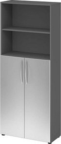 Thumbnail - HAMMERBACHER Regalschrank 4770, V4770/G/S/BM grafit, silber 80,0 x 34,6 x 188,0 cm, 1 St.