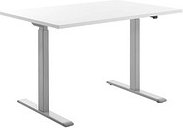 Topstar E-Table elektrisch höhenverstellbarer Schreibtisch weiß rechteckig, T-Fuß-Gestell grau 120,0 x 80,0 cm