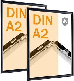 Thumbnail - SPRINTIS Brandschutz-Klapprahmen schwarz 42,0 x 59,4 cm, 2 St.