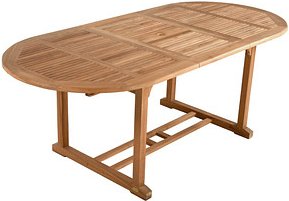 Thumbnail - Garden Pleasure Gartentisch SOLO braun oval 95,0 x 160,0 / 210,0 x 75,0 cm