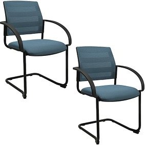 Thumbnail - Topstar Besucherstühle AIRWORK MEETING 20.1 BB400BMT6CX6 petrol Stoff, 2 St.