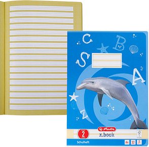 herlitz Schulheft x.book Lineatur 2 liniert DIN A4 ohne Rand, 32 Blatt