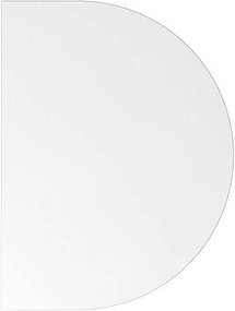 HAMMERBACHER Anbautisch höhenverstellbar Haziender weiß, silber halbrund 60,0 x 80,0 x 65,5 - 82,5 cm