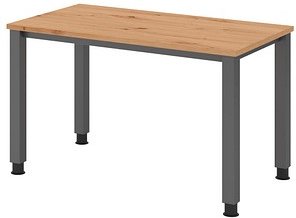 HAMMERBACHER QS612 Schreibtisch asteiche rechteckig, 4-Fuß-Gestell grau 120,0 x 67,2 cm