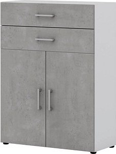 röhr Aktenschrank direct.office, 859B371000 beton, weiß 1 Fachboden 80,0 x 33,5 x 107,2 cm