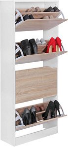 Thumbnail - WOHNLING Schuhschrank, WL5.036 weiß 4 Fachböden 60,0 x 24,0 x 150,0 cm