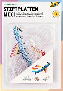 folia Bügelperlen Stiftplatten Fahrzeuge transparent 3 St.