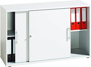 Thumbnail - HAMMERBACHER Schiebetürenschrank Prokura, V1752S/W/W/RE weiß 1 Fachboden 120,0 x 40,0 x 74,8 cm