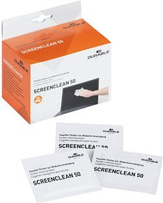 DURABLE Bildschirm-Reinigungstücher SCREENCLEAN 50 weiß, 50 Tücher