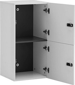 Thumbnail - MÖBELPARTNER Spind Locked weiß 159257, 2 Schließfächer 45,4 x 40,7 x 92,6 cm