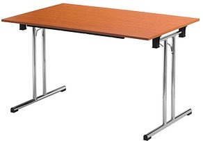 Thumbnail - SODEMATUB Mehrzwecktisch kirschbaum rechteckig, Rundrohr chrom, 140,0 x 70,0 x 74,0 cm