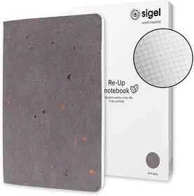 Thumbnail - SIGEL Notizbuch RE-UP DIN A5 kariert, dunkelgrau Softcover 100 Seiten, 1 St.