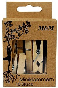 M&M Holzklammern holz 10 Stück, 1 Pack