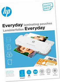 Thumbnail - HP Everyday Laminierfolien-Set glänzend für A4, A5, A6, Visitenkartenformat 80 micron