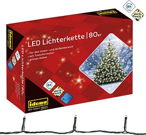 Idena 80er weiße LED Lichterkette grün 16,0 m, 1 St.