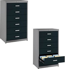 mauser client entry Karteischrank alu, anthrazitgrau 6 Schubladen 80,0 x 60,0 x 135,0 cm, 1 St.