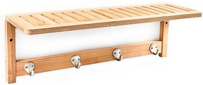 Thumbnail - relaxdays Wandgarderobe braun Holz 4 Haken 50,0 x 18,0 cm