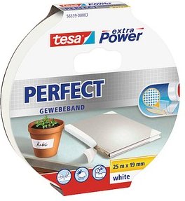 Thumbnail - tesa PERFECT Gewebeband weiß 19,0 mm x 25,0 m 1 Rolle