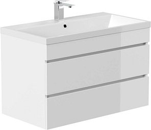 Thumbnail - POSSEIK Waschbecken mit Unterschrank FELLINI 90 weiß glanz 90,0 x 48,0 x 58,4 cm