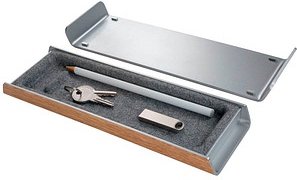 SIGEL Stiftablage Smartstyle silber/holzfarben Acryl/Filz 24,0 x 7,5 x 2,3 cm