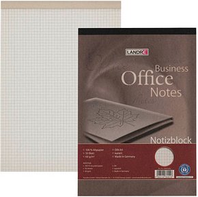 LANDRÉ® Notizblock Recycling DIN A4 kariert