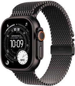 Apple Watch Ultra 3 Milanaise Armband Medium schwarz