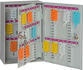 EICHNER Schlüsselkasten grau mit 86 Haken Zylinderschloss