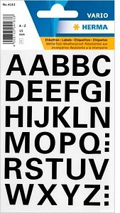 Thumbnail - HERMA Klebebuchstaben 4163 Buchstaben A-Z, schwarz 15,0 x 15,0 mm, 36 Etiketten