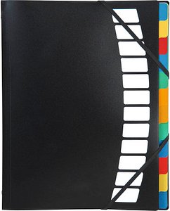 BRUNNEN Ordnungsmappe 12 Fächer schwarz, 1 St.